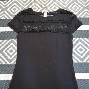 H & M black lace shirt